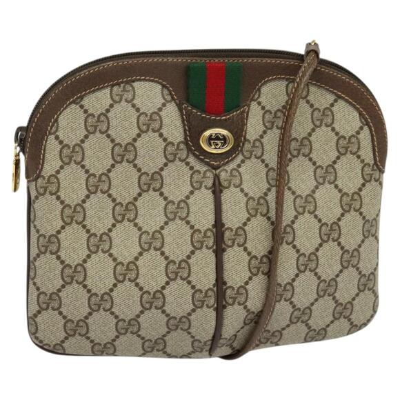 GUCCI GG Supreme Web Sherry Line Shoulder Bag Pvc Beige 904 02 047 - Picture 1 of 16